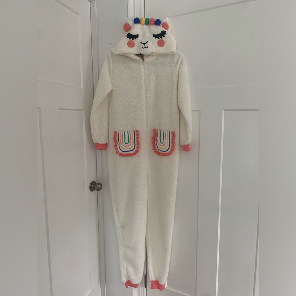 llama onesie, nearly new. Worn once for a hour.